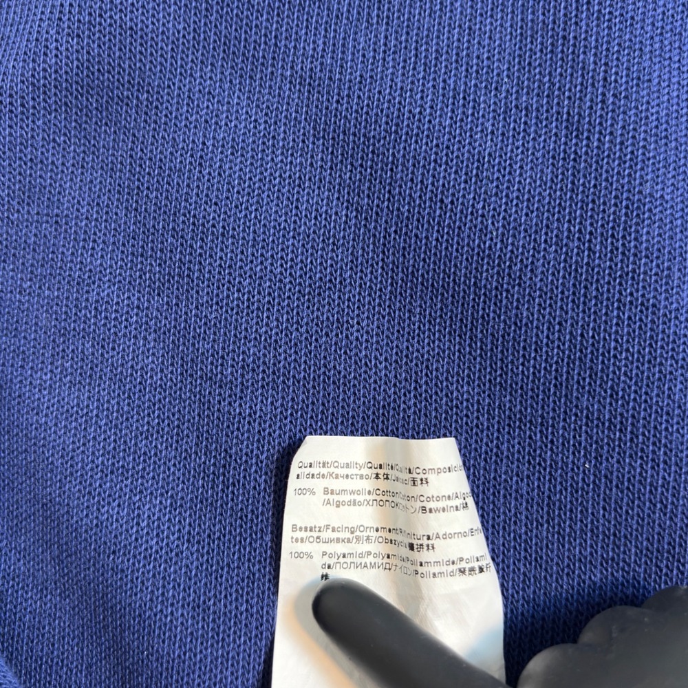 BOSS Hugo Boss Men Medium Blue 100% Cotton Quarter Zip Pullover Sweater Knit - Picture 7 of 10